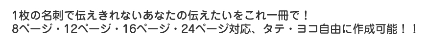 1枚の名刺で伝えきれないあなたの伝えたいをこれ一冊で！